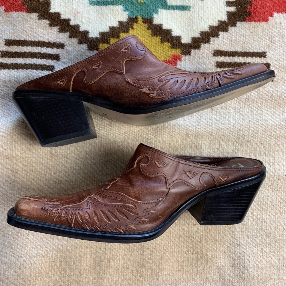MIA Leather “Phoenix” Heeled Slides-5.5 - Picture 6 of 8